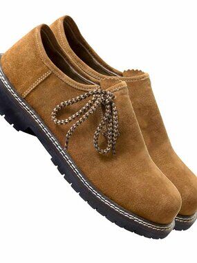 Classic Golden Brown Lederhosen Shoes Men’s Bavarian German Style Size 44